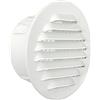 La Ventilazione GTA80RB Griglia Tonda da Incasso, Alluminio Verniciato Bianco