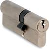 AMIG - Cilindro Serratura di Sicurezza per Porte in Legno - Misura 80 (30-50) mm - 5 Pini - Antiforo - Leva di 15 mm - Include 3 Chiavi in Ottone - Finitura Cromo Opaco