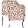 PARAMAISON Cuscini Coprisedia Shabby Chic Country Cuore, Volant ai Bordi, Imbottito, con Laccetti, Sfoderabile, 40x40 cm, Set da 6 pezzi