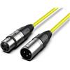 Audibax Silver Cavo XLR maschio a XLR femmina - Lunghezza 10 metri - Connettori OFC ad alta trasmissione del segnale - Rivestito in PVC - Isolamento massimo - Diametro 6 mm - Colore giallo