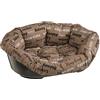 Ferplast Cuccia Cane e Gatto con Cuscino SOFA' 6 in Cotone Lavabile, Lettino per Cani GattiCesta in Plastica, Fondo Forato e Poggiamento, Antiscivolo, 73 x 55 x h 27 cm, Marrone