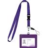 Vicloon PortaBadge, Porta Carte in pelle PU, Portabadge Collo con Slot per Schede Portafoglio, Cordino Porta Badge da Collo con la Cinghia del per Carta di Ufficio ID e Scuola (Viola)