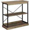HOMCOM Scaffale Libreria in Stile Industriale, Mobile Multiuso in Legno Marrone e Metallo Nero, 80x36x81.3cm|Aosom