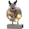 Konstsmide 3266-210 - Sagoma in legno con alce e cotone, con timer da 6H, 6 diodi bianchi caldi, funzionamento a batteria, per interni
