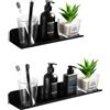Bestdon Set di 2 mensole per doccia in metallo, per bagno, camera da letto, cucina, nero, lunghezza 30/40 cm