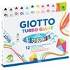 GIOTTO Pennarelli Turbo Giant classici - 2 colori neon - Giotto - astuccio 12 pezzi (unità vendita 1 pz.)