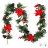 SOMYTING Ghirlanda di Natale Decorazioni Ghirlanda di Natale Artificiale Decorazione Natalizia Pianta Artificiale in Rattan Decorazione per Camino Albero di Natale Decorazione Natalizia