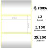 Zebra Etichette Bianco 800262-127 12Pck Z-Select 12 Rotoli, Carta Termica, 2000D, 57X32Mm, Originale