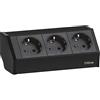 EVOline 159360001100 - Ciabatta con presa a V, 3 prese Schuko, colore: Nero