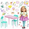 Glitter Girls bambola Sashka con accessori per festa di compleanno | Bambola snodabile da 36 cm con tavolo, 2 sedie, torta, dolci, stoviglie, regalo e decorazioni per la festa, 3+ anni
