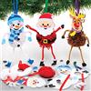 Baker Ross FE987 - Set di 3 pompon natalizi, decorazioni natalizie per bambini, decorazione e visualizzazione, attività creative per bambini, colori assortiti