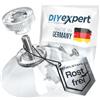 DIYexpert® - Ganci con Ventosa, Diametro 50 mm, con Filettatura M4 x 10 mm, 20 Pezzi, con Dadi zigrinati Trasparenti, Realizzati in Germania