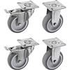 Proroll Set di ruote in gomma termoplastica, supporto in acciaio inox Proroll