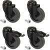 Proroll Ruote in gomma termoplastica nera, con foro complementare, offerta set Proroll