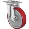 eurokraft basic Ruota in PU, rossa su cerchione in poliammide eurokraft basic
