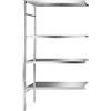 Scaffale a innesto in acciaio inox, 4 ripiani lisci - kaiserkraft
