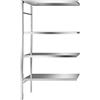 Scaffale a innesto in acciaio inox, 4 ripiani lisci - kaiserkraft