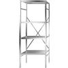 Scaffale a innesto in acciaio inox, 4 ripiani forati - kaiserkraft
