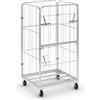 Carrello con rotelle, sponda anteriore ribaltabile e ruotabile - kaiserkraft