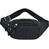 BDLDCE Bum Bag for Men and Women Waist Bag Outdoor Mobile Phone Sports Waterproof Running Belt Shoulder Bag Money Belt for Camping Hiking Fitness Cycling Gft, Large, Nero, taglia unica, DOGGY BAG