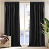 Deconovo Tende Oscuranti con Fettuccie per Interni 2 Pezzi, 140x175 CM, Isolamento Termico e Acustico, Tessuto Resistente e Opaco, Certificato OEKO-TEX, per Camera da Letto e Soggiorno, Nero