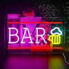Looklight Birra Neon Segno BAR Lettera Neon Segno 3D Arte USB Powered Giallo Rosa LED Luce al neon Luci da parete decorativi per Bar Partito Nightclub Ristorante Celebrazione Segno Partito