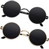 Sunier Occhiali da Sole Rotondi Uomo Donna, 70s Occhiali Hippie Polarizzati Sfumature Retrò Occhiali da Sole