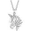 s.Oliver Collana con Ciondolo Collana per bambina in Argento 925, con zirconi sintetici, 37+3 cm, Argento, unicorno, Fornita in confezione regalo per gioielli