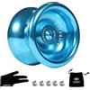 Yomega Maverick - Yoyo professionale in alluminio per bambini e principianti con cuscinetto a sfera di dimensioni C per avanzati yo yo Tricks e ritorno reattivo + 2 corde extra
