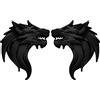 VGOL Un paio 3D metallo testa di lupo adesivi per auto testa di lupo decalcomanie emblema badge riflettente moto decorazione auto adesivi parabrezza decorazione nero