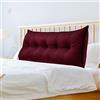 Johnear Cuscini Testata letto Cuscino lombare in velluto, Cuscini da Lettura Rettangolare Supporto Posteriore, grande cuscino schienale per divano, Testiera, Cuscino da Parete (Crimson, 160 cm)