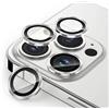 SPARIN 4 Pezzi Pellicola Protezione Fotocamera per iPhone 14 Pro / 14 Pro Max, Vetro Temperato Pellicola Protettiva Lente Telecamera con Lega di Alluminio - Argento