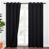 PONY DANCE Tenda Termica Isolante Freddo e Caldo Tende Oscuranti a Tre Strati Fonoassorbenti con Anelli Curtains Camera da Letto e Soggiorno 2 Pezzi 132x213 CM, Nero