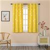 GIRASOLE HOME® Coppia Tende Oscuranti Morbide Fantasia Stelle Argentate Tenda Morbida per Interni con Tasca e Passanti Nascosti 2 Pannelli (Giallo, 70x145cm)