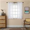 GIRASOLE HOME® Coppia Tende Voile Filtranti Fantasia Geometrica Argentata Tenda Bianca per Interni con Tasca e Passanti Nascosti 2 Pannelli (Geometria Argento, 70x145cm)