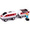 Hape Treno Intercity a batteria - Moderno trenino passeggeri bianco e rosso con tetto apribile per bambini dai 3 anni in su
