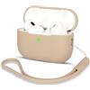 AOTUAO Compatibile con AirPods PRO 2 Custodia Case Cover, Case Protettiva Antiurto Antiscivolo in Silicone per AirPods PRO 2 Seconda Generazione 2022 Custodia con Silicone Lanyard, Milk Tea