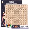 OSDUE Tavola Pitagorica, Gioco da Tavolo di Moltiplicazione, Tavolo di Moltiplicazione Montessori in Legno e Matematica, Gioco da Tavolo di Conteggio Matematico Educativi per Bambini di 3+ Anni