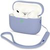 AOTUAO Compatibile con AirPods PRO 2 Custodia Case Cover, Case Protettiva Antiurto Antiscivolo in Silicone per AirPods PRO 2 Seconda Generazione 2022 Custodia con Silicone Lanyard, Gray Blue