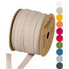 Halbach Seidenbänder Nastro di cotone 10 mm x 30 m, nastri per fai da te, nastro in tessuto per decorazioni, 100% cotone per fai da te, nastro sbieco per lavori di cucito, colore: linen, 24500
