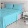 Italian bed Linen Cl El Azzurro 2Pst Completo Letto, Microfibra, Matrimoniale, 240 x 270 cm, 4 unità