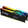 Kingston Ram DIMM DDR5 32GB Kingston Fury RGB (2*16GB) 5200MHz CL36 1.25V Nero [KF552C36BBEAK2-32]