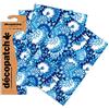 décopatch Decopatch C579O - 1 BUSTA da 3 fogli di carta stampata 30x40 cm, Piume di pavone blu