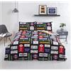Rapport Home TFL (Transport for London), set copripiumino per letto matrimoniale, motivo: insegne, multicolore