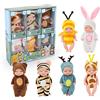 Fiotha Bambolina, Mini bambola, Bambola Mini Bebè con Tutina, Bambole Set di bambole del sonno carino da 6 Pezzi da 11 cm, vestitini intercambiabili, Giocattolo per Bambini e Bambine