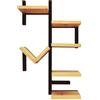 Tecnokit Mensola da muro scritta Home in ferro e legno, Mensole Design, Mensola da Parete con 6 Ripiani, parete attrezzata, libreria da appendere dimensioni cm 43x15x72h (Nero)