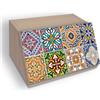 Lupia Portapane NEW, Contenitore per Cibo Secco con decoro TILES in legno VINTAGE 30x40x20 cm