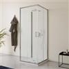 DEGHI Box doccia 3 lati 70x70x70 cm doppio scorrevole con vetro trasparente e profilo cromo 200h - Skin