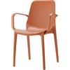 SCAB DESIGN - Ginevra Sedia con Braccioli in Tecnopolimero Terracotta