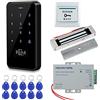 Diginex HFeng Kit Set System Controllo Accessi Impermeabile Porte Esterne IP68 Tastiera RFID + Serratura Magnetica Elettrica 180KG / 350lbs + Alimentatore yu + 10pcs Telecomandi Keychains